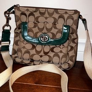 COACH MONOGRAM SIGNATURE Crossbody Shoulder Bag Green